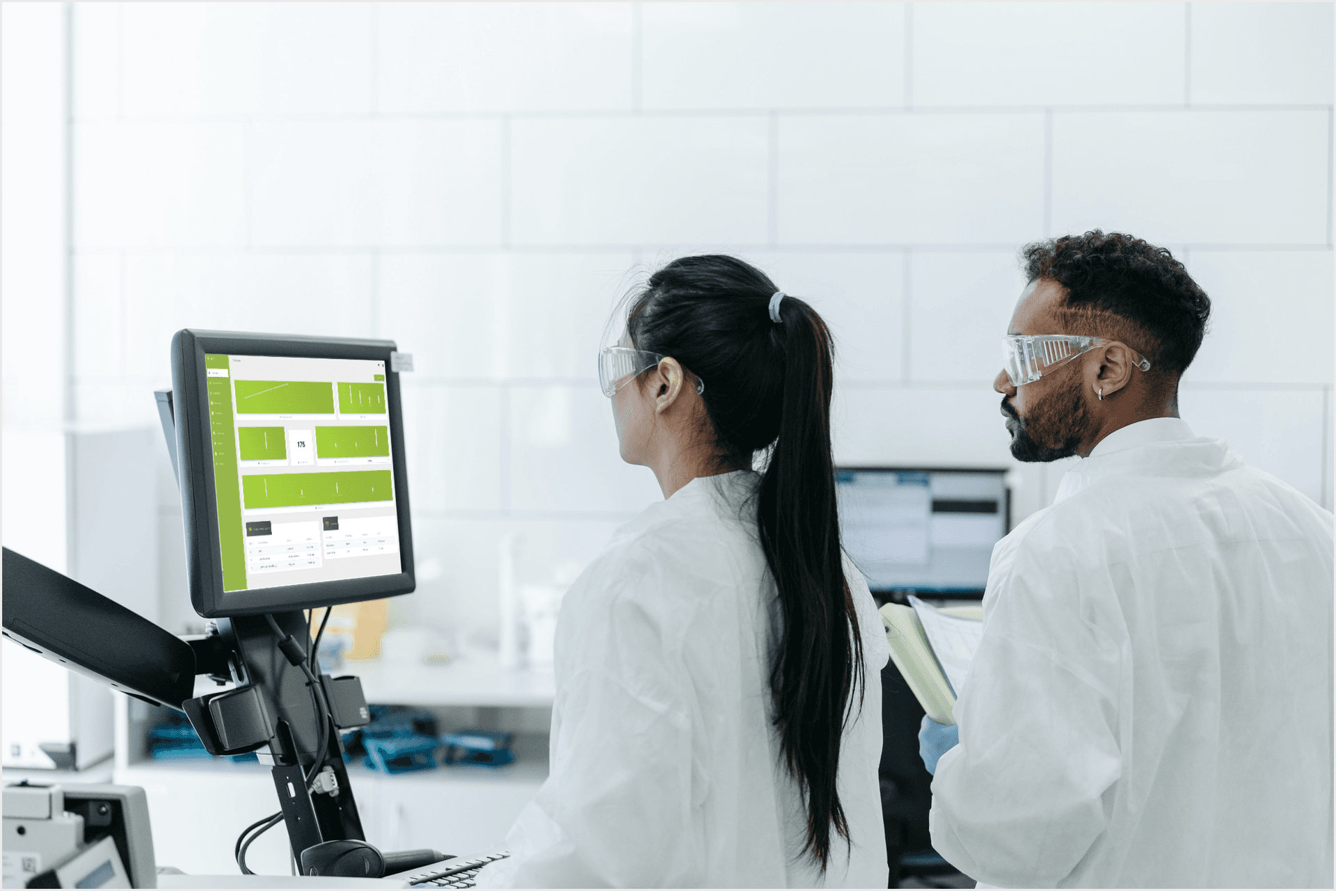 Technicians working in a lab